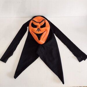 Vintage Halloween Scream Mask Orange Face No Nose Frankensteie Rubies Costume